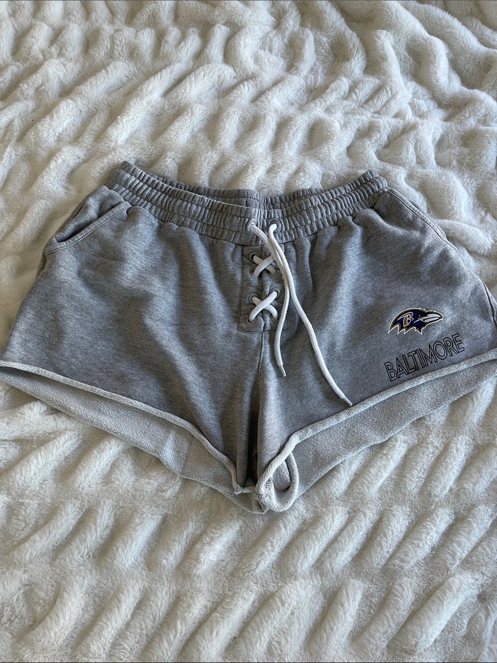 Baltimore Women's Gray Lace-Up Athletic Shorts